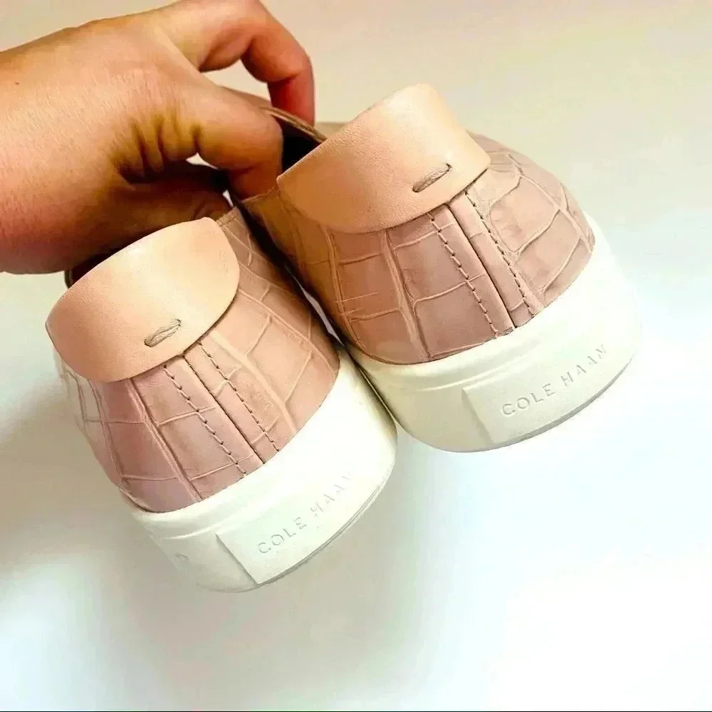 Cole Haan GrandPro Croc Leather Sneakers Pink - Picture 7 of 10